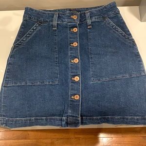 J. Crew Factory button down denim skirt. Size 0